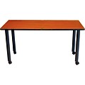 BOSS® 48 x 24 Cherry Training Table with Black Legs and Casters