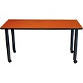 BOSS® 72 x 24 Cherry Training Table with Black Legs and Casters