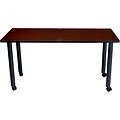 BOSS® 72 x 24 Mahogany Training Table with Black Legs and Casters