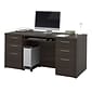 Bestar® Embassy 66" Executive Desk Kit, Dark Chocolate (60850-79)