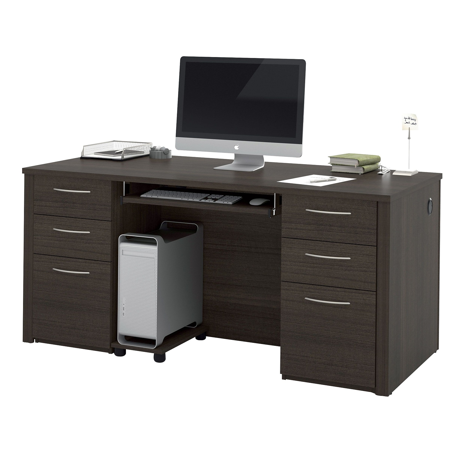 Bestar® Embassy 66 Executive Desk Kit, Dark Chocolate (60850-79)