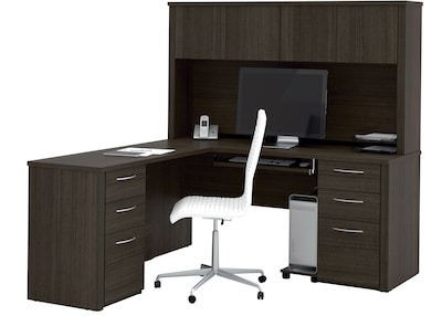 Bestar® Embassy 66" L-shaped Desk in Dark Chocolate