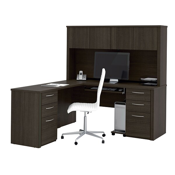 Bestar® Embassy 66 L-shaped Desk in Dark Chocolate