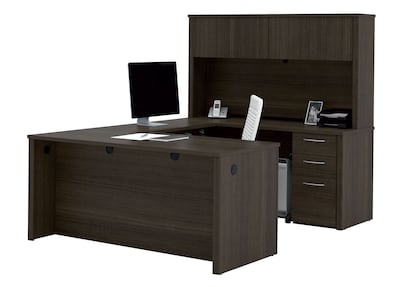 Bestar® Embassy 66" U-shaped Desk, Dark Chocolate (60857-79)