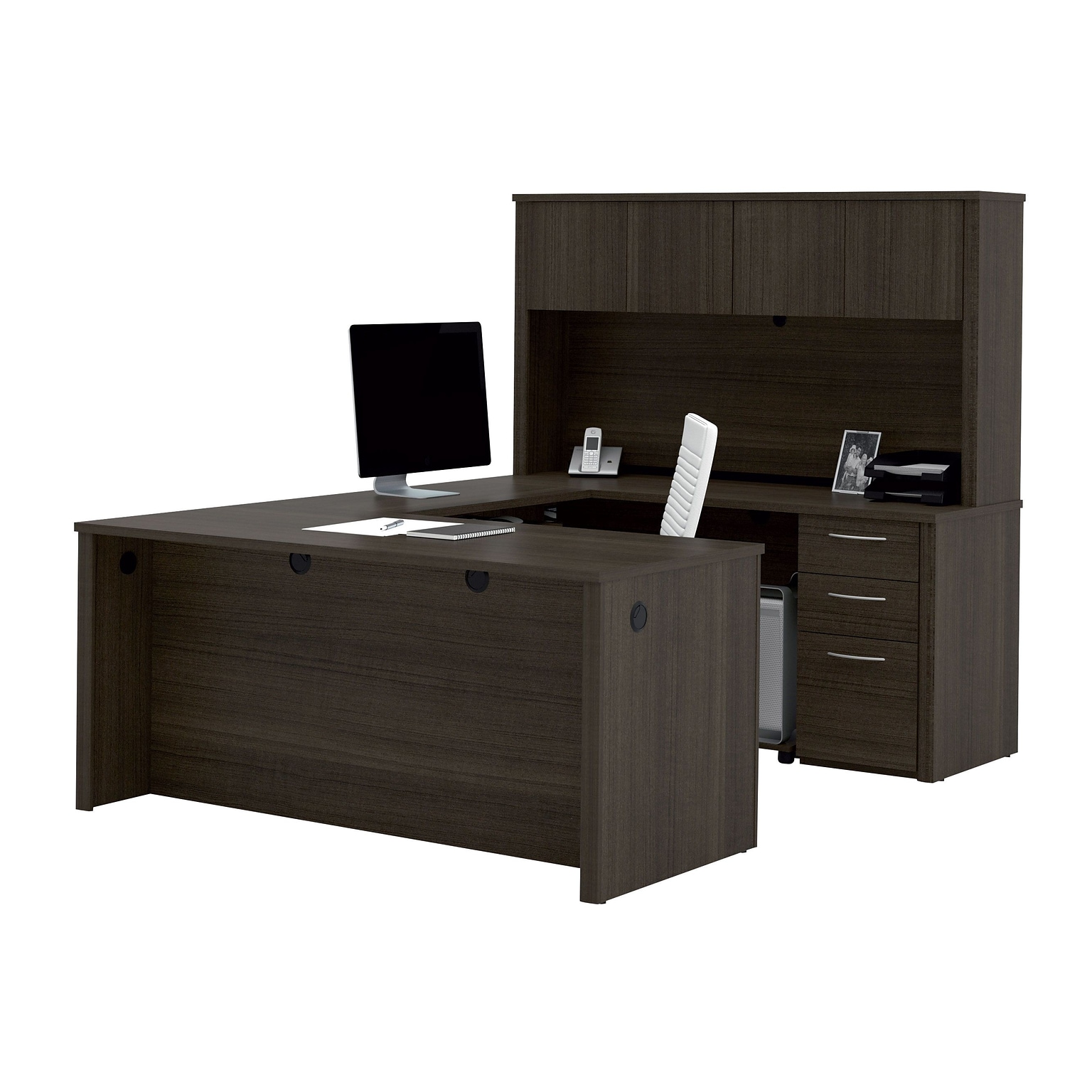 Bestar® Embassy 66 U-shaped Desk, Dark Chocolate (60857-79)