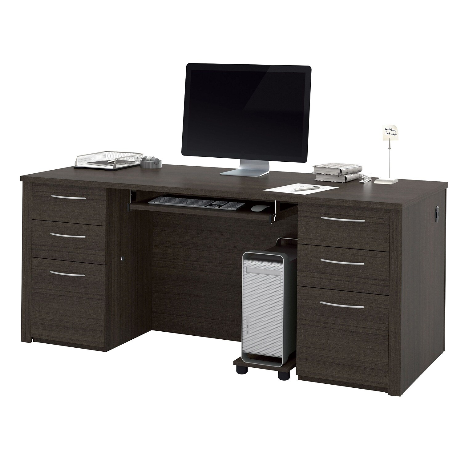 Bestar® Embassy 71 Executive Desk Kit, Dark Chocolate (60890-79)