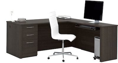 Bestar® Embassy 71W L-shaped Desk in Dark Chocolate (60892-79)