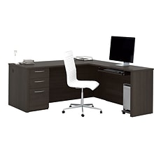 Bestar® Embassy 71W L-shaped Desk in Dark Chocolate (60892-79)