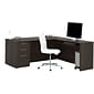 Bestar® Embassy 71"W L-shaped Desk in Dark Chocolate (60892-79)