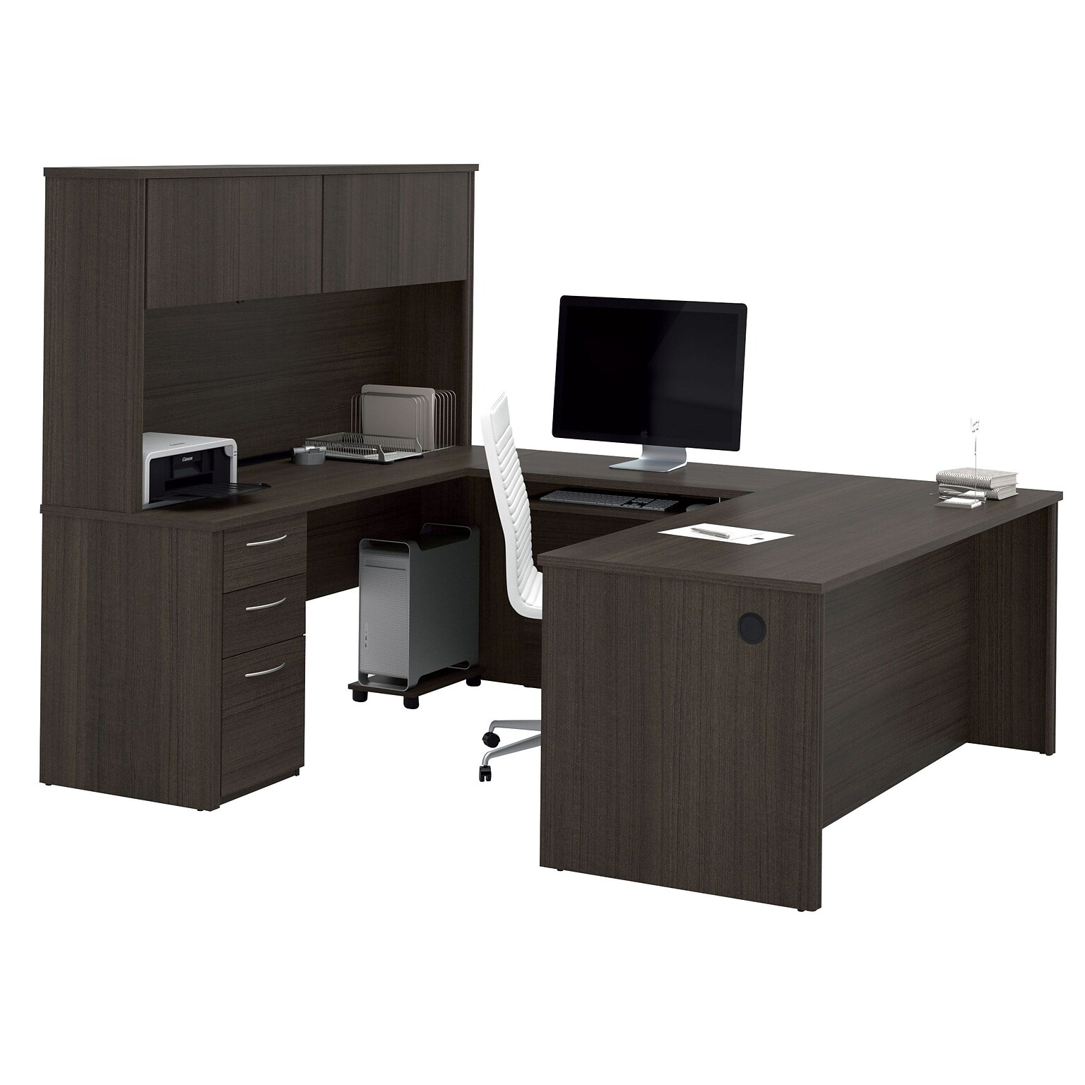 Bestar® Embassy 71 U-shaped Desk, Dark Chocolate (60897-79)