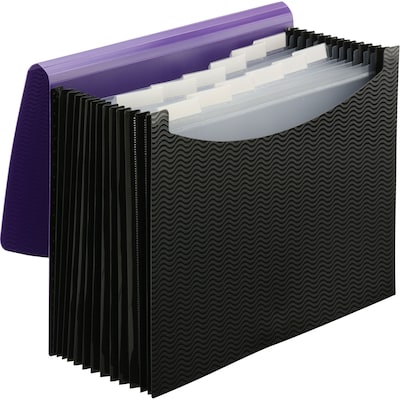 Smead Plastic Accordian File, 12 Pockets, Letter Size, Purple/Black (70862)