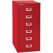 Bindertek Flat File Cabinet, 23.25H x 11W x 15D, Red (MD6-RD)