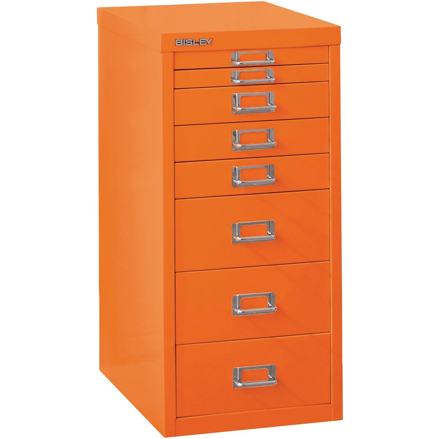 Bindertek Flat File Cabinet, 23.25H x 11W x 15D, Orange (MD8-OR)