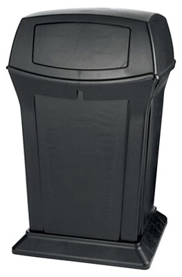 Rubbermaid Commercial Ranger Fire-Safe Trash Can, 45 Gal., Black