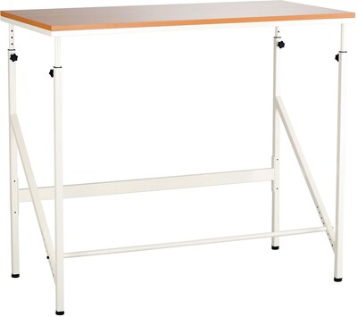Safco® Elevate™ Standing-Height Desk, Beech/White