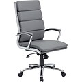 Boss Executive CaressoftPlus Chair with Metal Chrome Finish, Grey (B9471-GY)