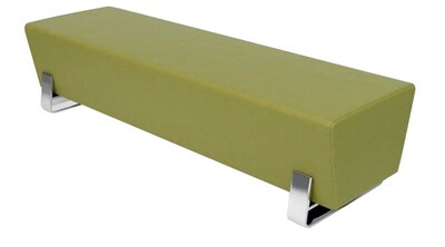 OFM Axis Series Triple Bench with Chrome Frame, Leaf, Seat: 71.50 W x 22 D