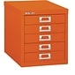 Bindertek Flat File Cabinet, 12.7"H x 11"W x 15"D, Orange (MD5-OR)