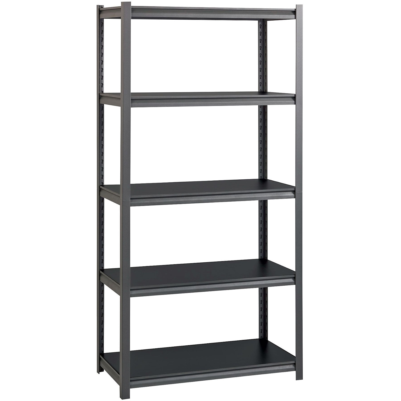 Iron Horse 3200 Concealed Rivet 5-Shelf Metal Stand Alone Shelving Unit, 36 W, Gray (20996)