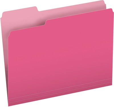 PendaFlex® Two-Tone Color File Folders, Letter size, Pink, 100/pack