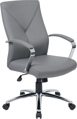 Boss Leather Accent Chair, Gray (B10101-GY)
