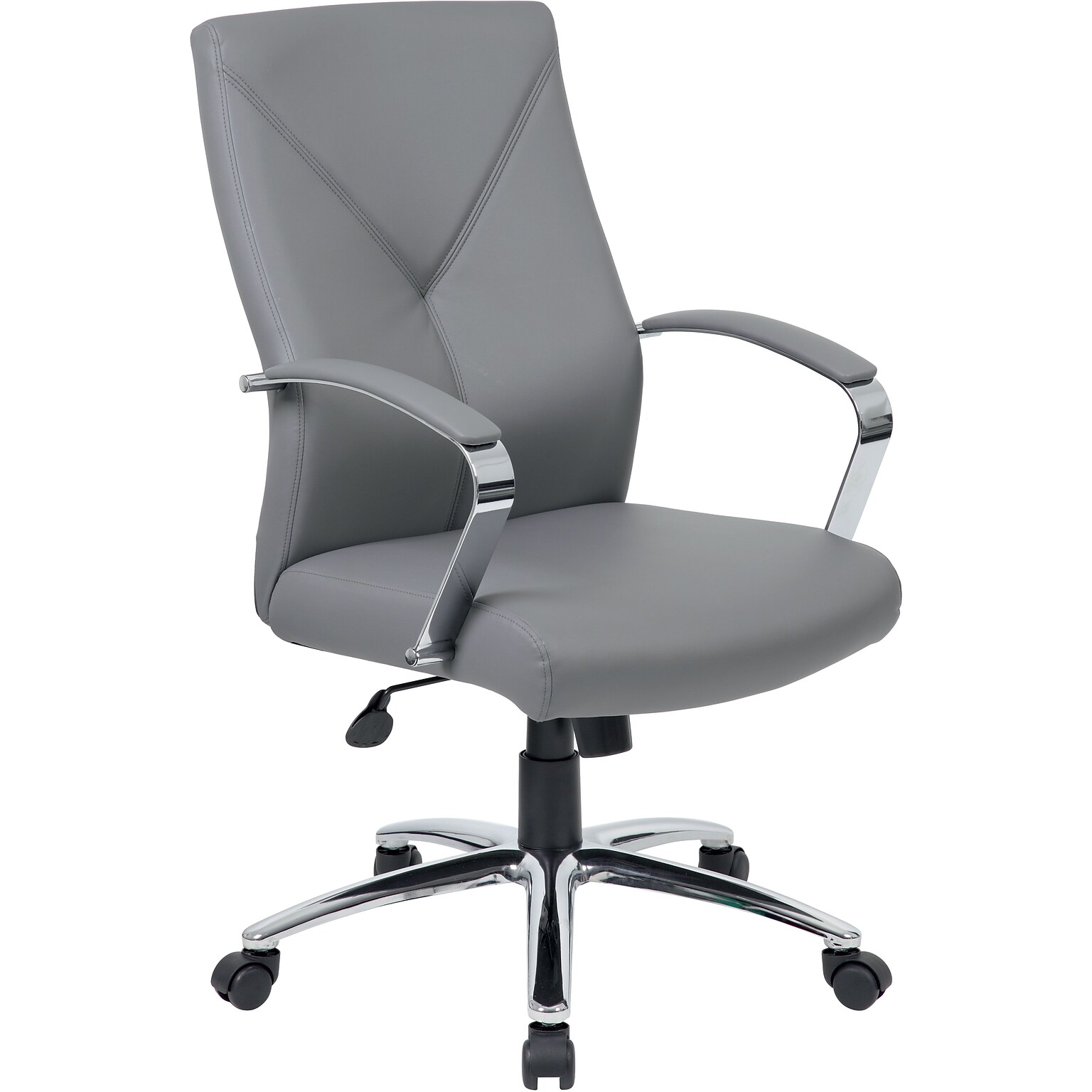 Boss Leather Accent Chair, Gray (B10101-GY)