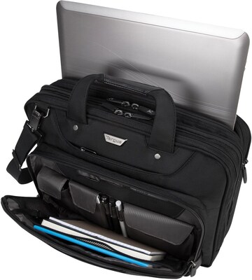 Targus Corporate Traveler 14" Ballistic Nylon Water-Resistant Laptop Bag, TSA Checkpoint Friendly, Black (CUCT02UA14S)