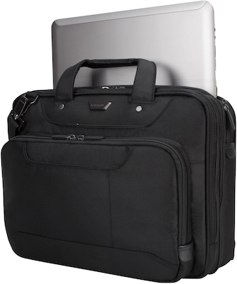 Targus Corporate Traveler 14" Ballistic Nylon Water-Resistant Laptop Bag, TSA Checkpoint Friendly, Black (CUCT02UA14S)