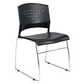 Boss® Black Stack Chair with Chrome Frame; 2/Set
