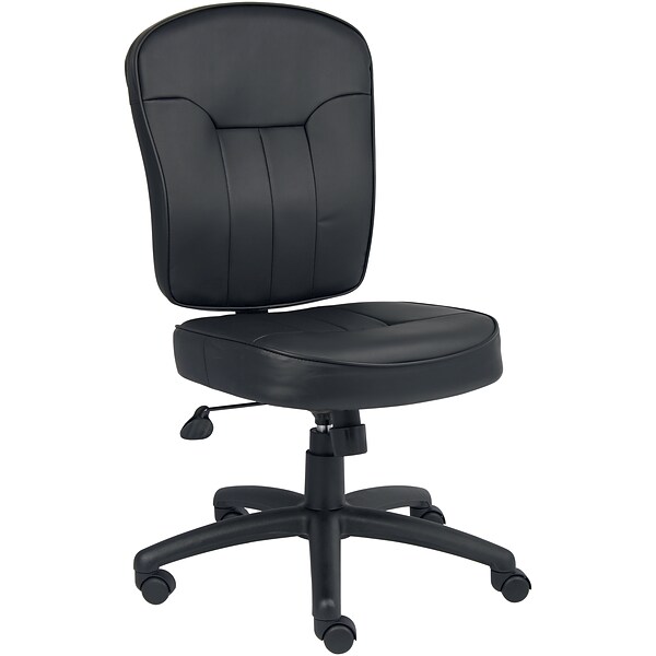 Boss Leather Task Chair, Black (B1560)