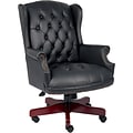 Boss® Wingback Traditional Guest Chair in Black with Casters