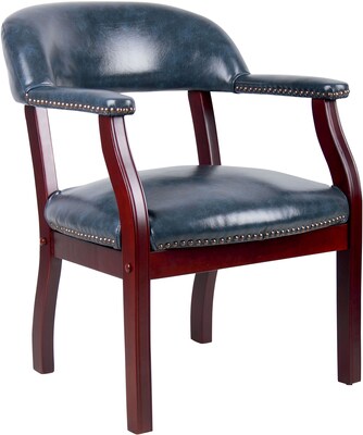 Boss® Captains Guest Chair in Blue Vinyl