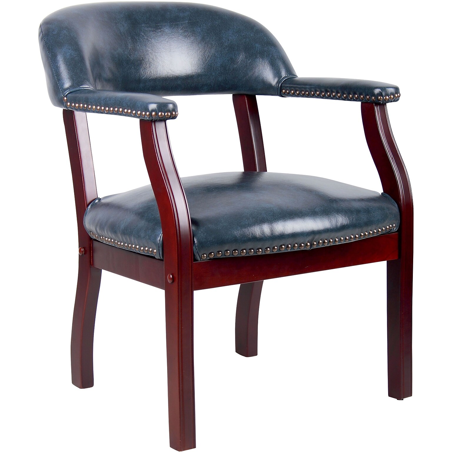 Boss® Captains Guest Chair in Blue Vinyl