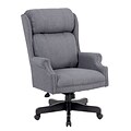 Boss® High-Back Slate Grey Linen Executive Chair with Black Base