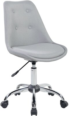 Techni Mobili Tufted Armless Task Chair, Gray