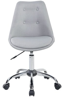 Techni Mobili Tufted Armless Task Chair, Gray