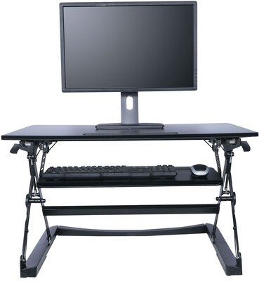 Alera® Sit-Stand Lifting Workstation, Medium, Black