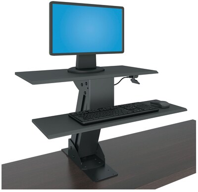 Alera® Sit-Stand Lifting Workstation, Large, Black