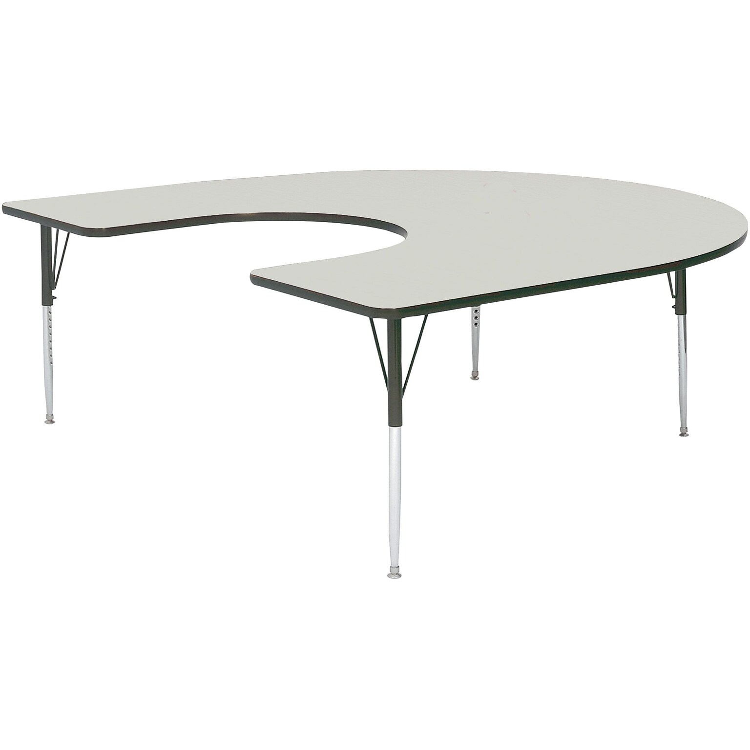 Correll® 60D x 66L Horseshoe Shaped Heavy Duty Activity Table; White High Pressure Laminate Top