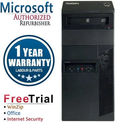 Lenovo ThinkCentre M91P Refurbished Desktop Computer, Intel i3 3.1GHz, 8GB RAM, 2TB HD
