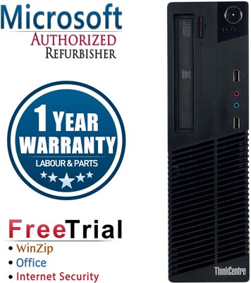 Lenovo ThinkCentre M81 Small Form Factor Refurbished Desktop Computer, Intel i3-2100 3.1GHz, 8GB RAM, 2TB HD