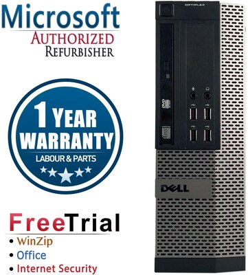 Dell OptiPlex 990 Small Form Factor Refurbished Desktop Computer, Intel i3-2100 3.1GHz, 4GB RAM, 250GB HDD