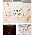 Eccolo Marble Collection Fashion Top Tab File Folders with Gold Foil, Letter Size, 3 Tab, 9/Pack