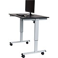 Luxor 48 Electric Standing Desk, Black Oak Top, Silver Base