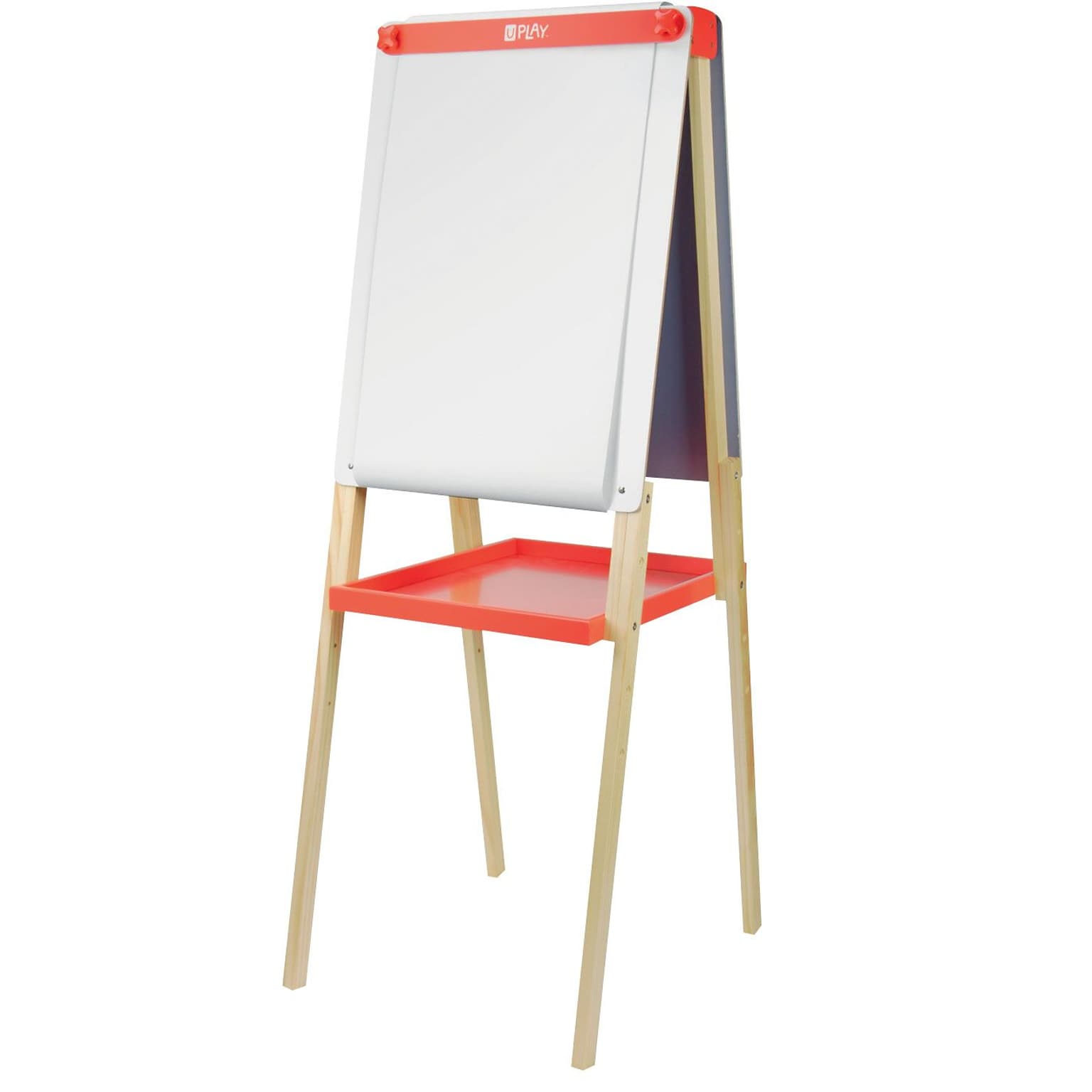 U Play Adjustable Childrens Art Easel, Double Sided, Chalk and Dry Erase Surface