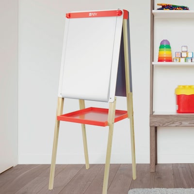 U Play Adjustable Childrens Art Easel, Double Sided, Chalk and Dry Erase Surface