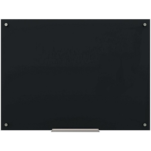 U Brands Black Glass Dry Erase Board, Frameless, 47 x 35 (171U00-01)