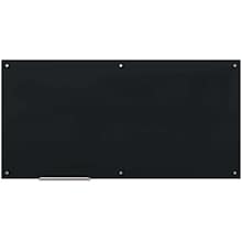 U Brands Glass Dry Erase Board, 70 x 35, Black Surface, Frameless (173U00-01)