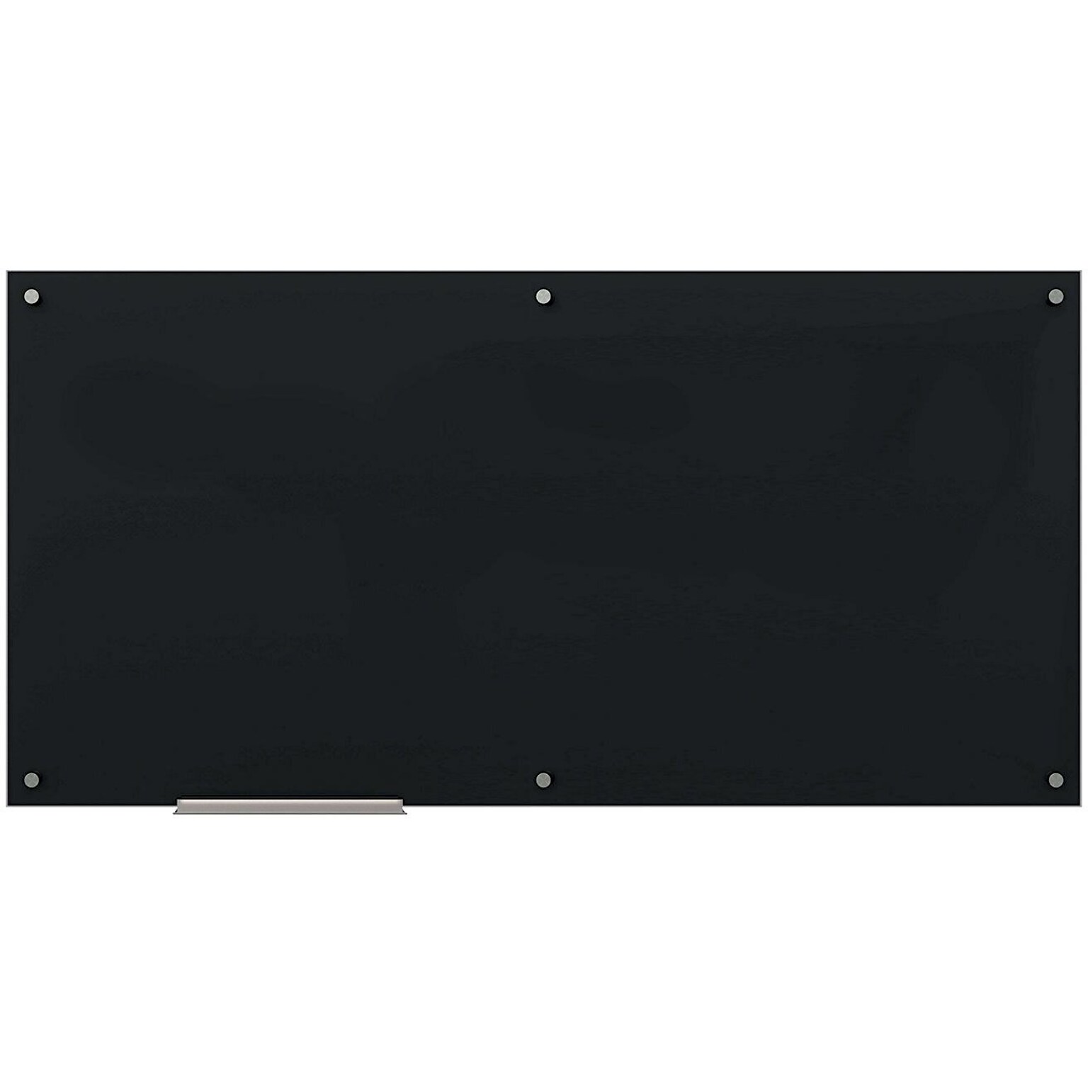 U Brands Glass Dry Erase Board, 70 x 35, Black Surface, Frameless (172U00-01)