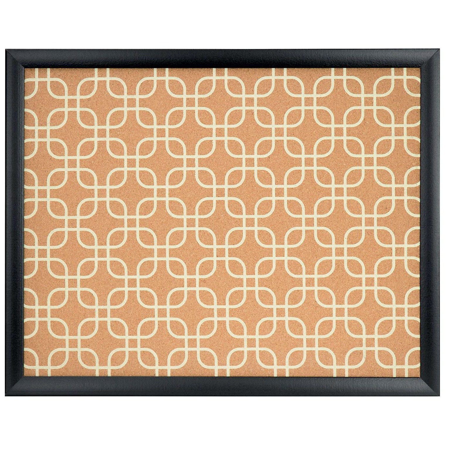 U Brands Fashion Cork Bulletin Board, 20 x 16, Black Finish Frame